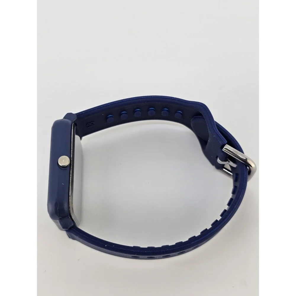 Women's Easy Read Tank Watch‎ 33MM Blue Dial Blue Plastic Bands NEW Battery